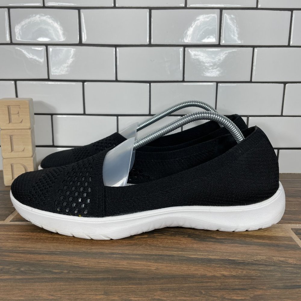 Clarks Adella Moon Women's Size 11 Shoes Black Knit Slip On Comfort Loafer Flat